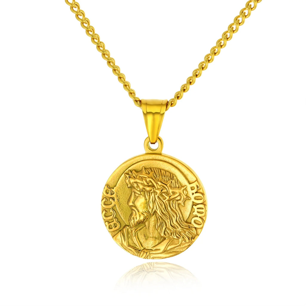Vintage Round Pendant Necklace, High Quality Fashion Jewelry for Women