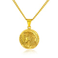 Vintage Round Pendant Necklace, High Quality Fashion Jewelry for Women