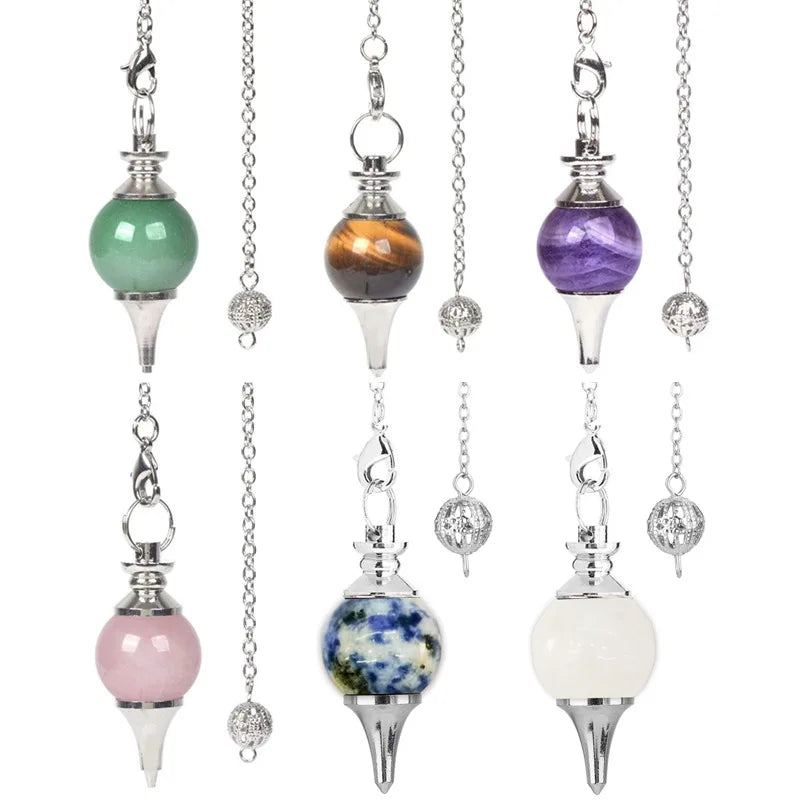 Natural Stone Pendulum Pendant, Energy Raw Crystal Pendant Necklace Accessory