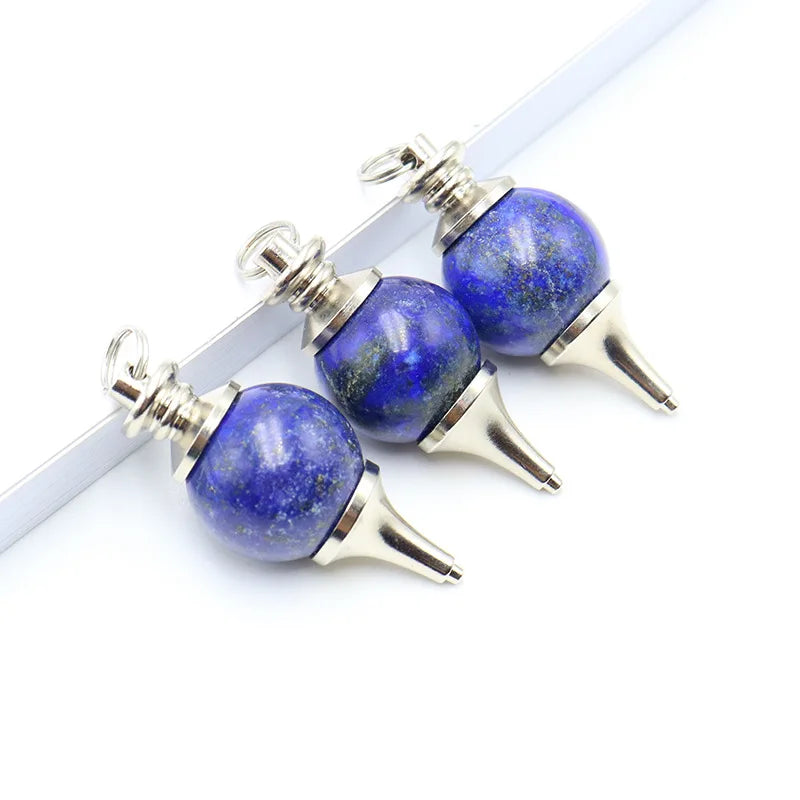 Wholesale Natural Stone Pendulum Pendant Energy Raw Stone Natural Crystal Pendulum Pendant Necklace Accessories