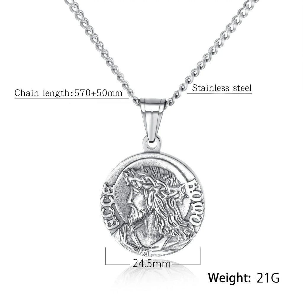 Vintage Round Pendant Necklace, High Quality Fashion Jewelry for Women