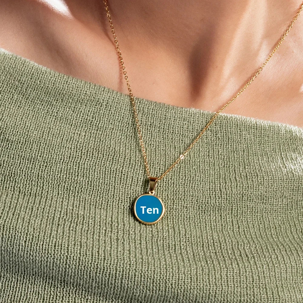 Stainless Steel Cross Oil Drop Necklace Pendant Trendy Figaro Chain Gold Plated Letter Shape Fashionable Anniversary Gift Idea