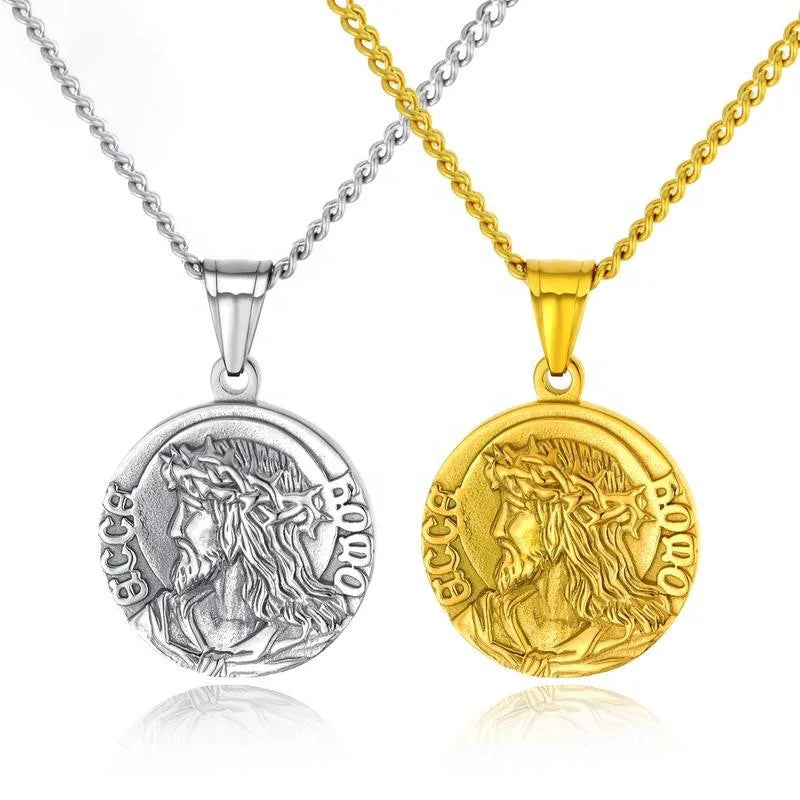 Vintage Round Pendant Necklace, High Quality Fashion Jewelry for Women