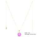 Gold Plated Stainless Steel Cross Oil Drop Pendant Necklace with Figaro Chain, Letter Design Fashion Jewelry