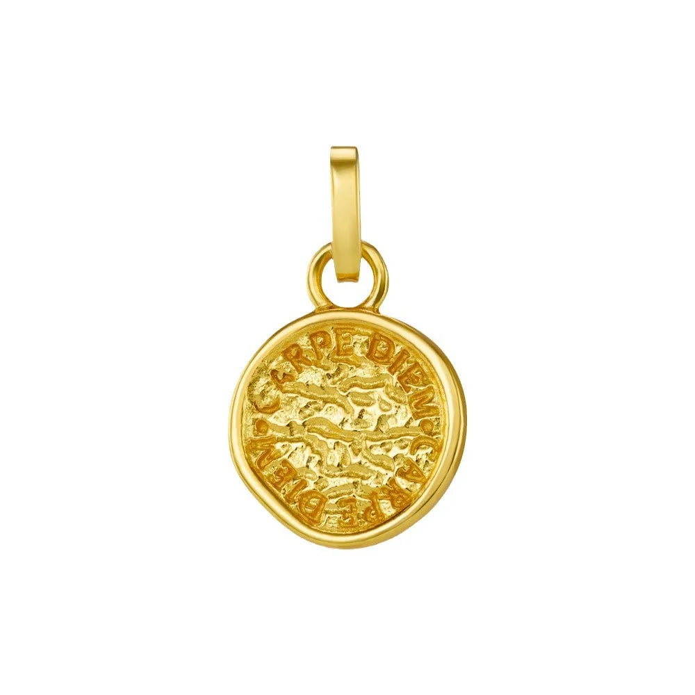 Waterproof 18K Gold Plated Stainless Steel Charm Necklace, Horseshoe Coin Heart Crystal Freshwater Pearl Green Agate Pendant