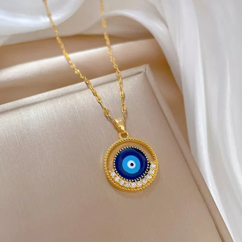Hypoallergenic Stainless Steel 18k Gold Plated Zircon Heart Pearl Pendant Necklace for Women